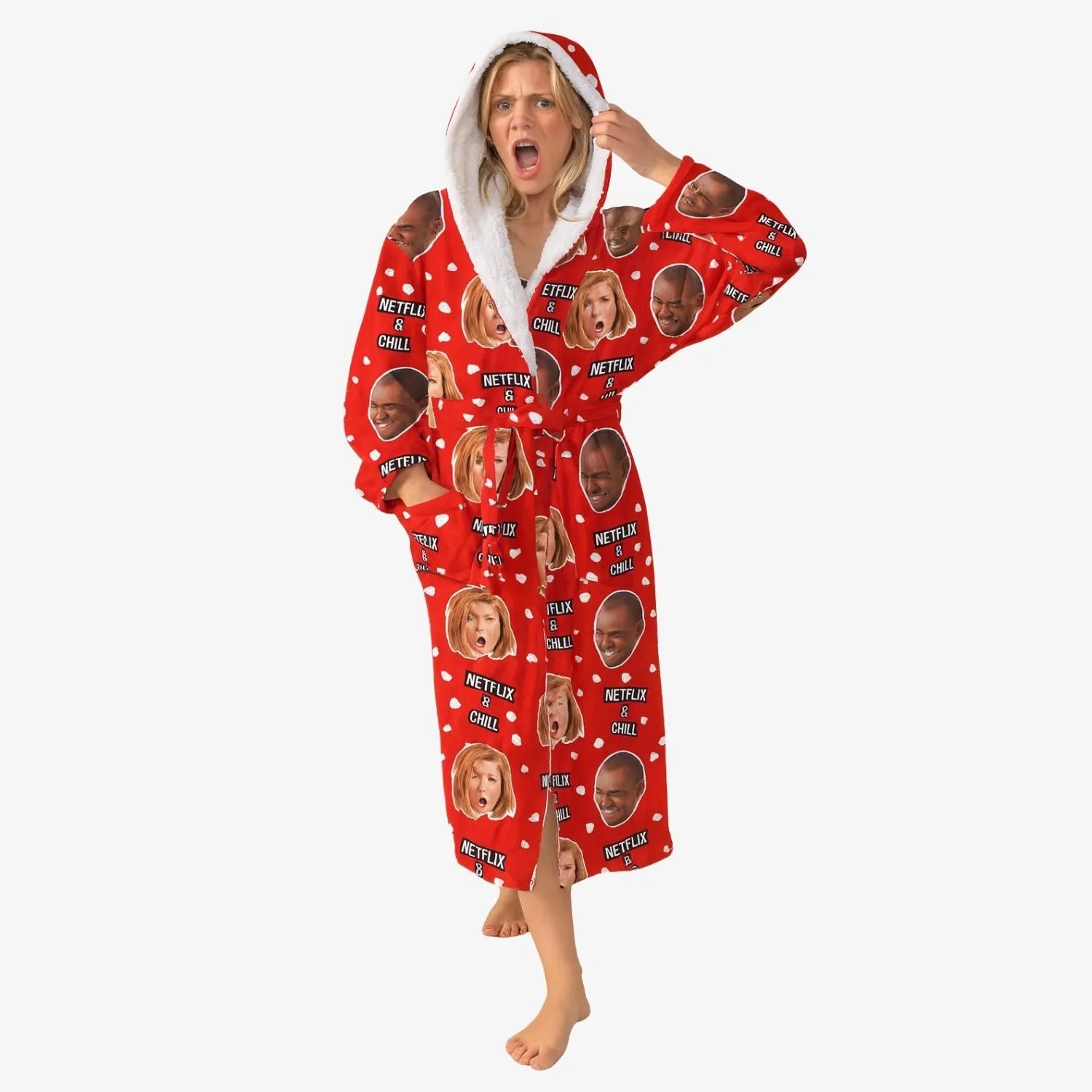 Netflix and Chill Personalised Dressing Gown sold by Super Socks product image thumbnail 2