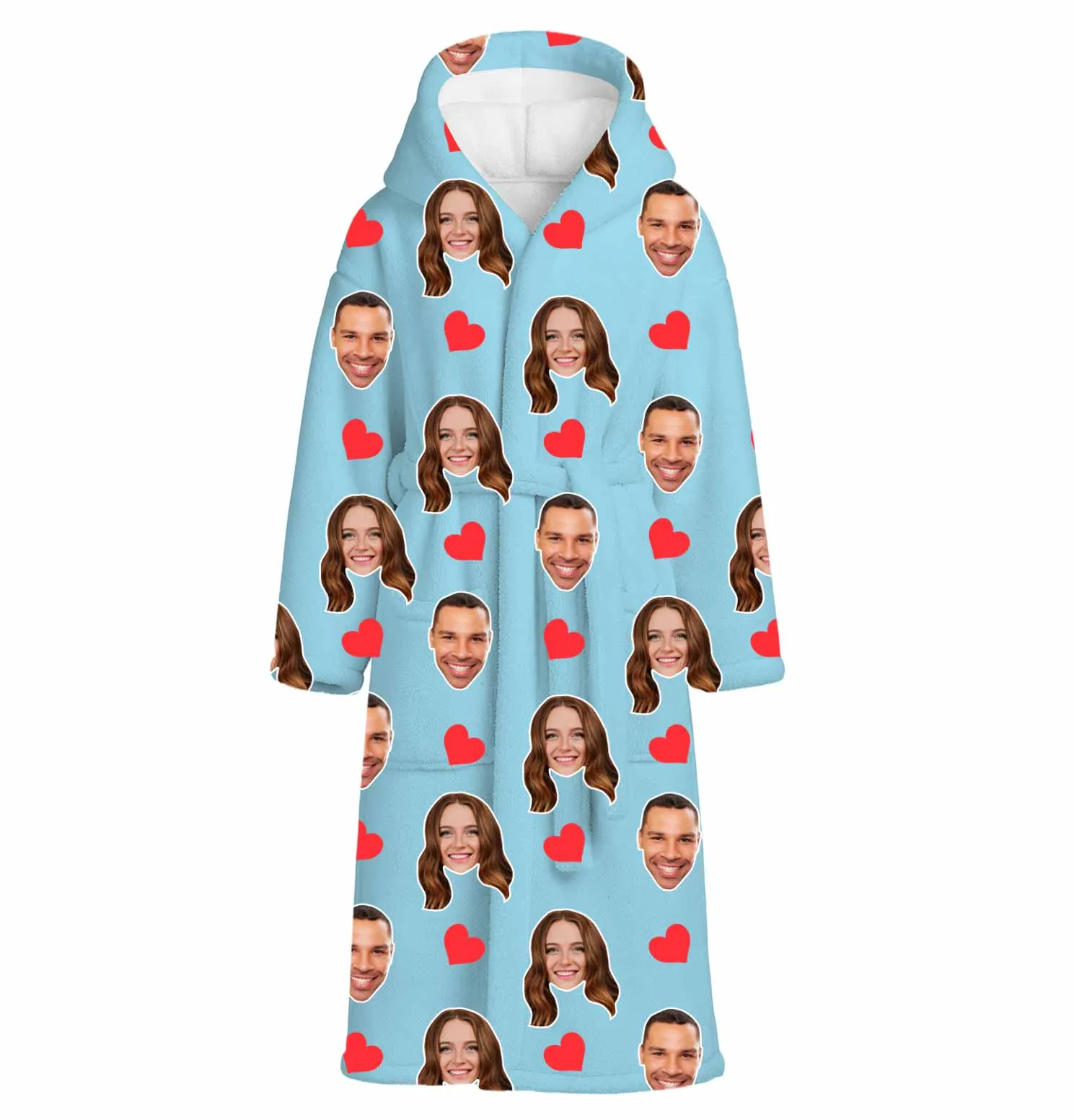 Red Hearts Personalised Dressing Gown sold by Super Socks product image thumbnail 4
