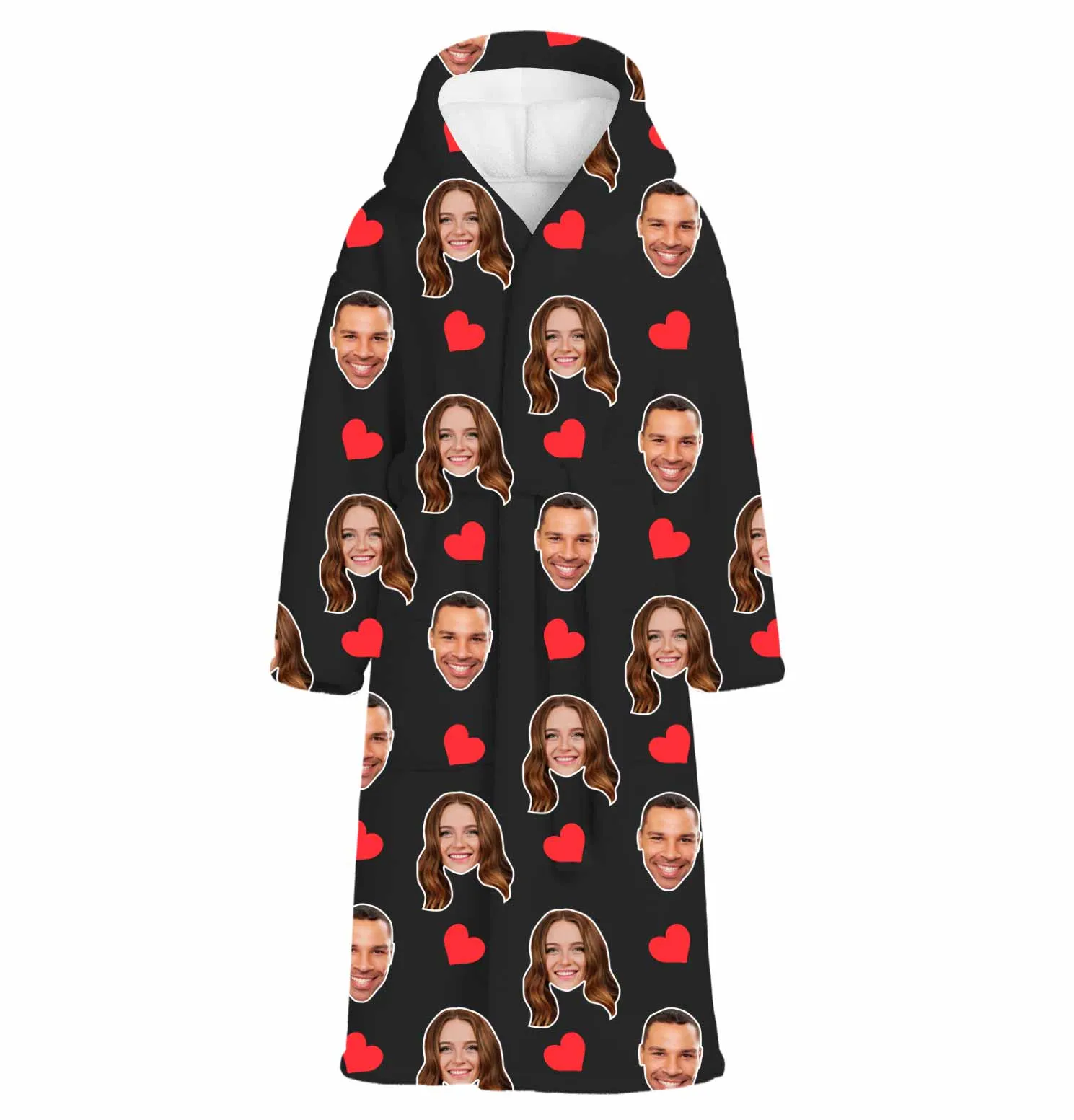 Red Hearts Personalised Dressing Gown sold by Super Socks product image thumbnail 3
