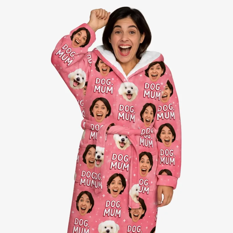 Dog Mum Personalised Dressing Gown sold by Super Socks