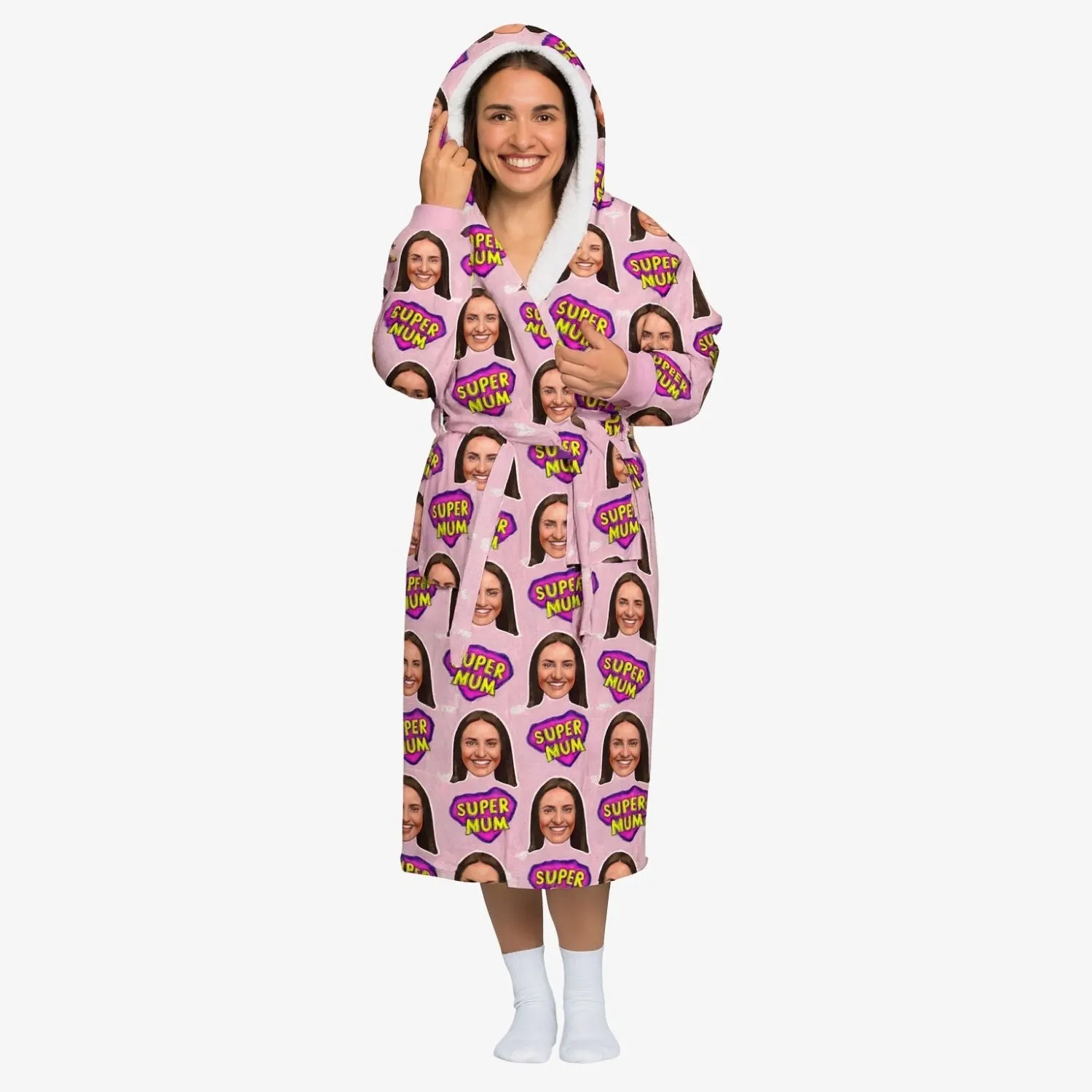 Super Mum Personalised Dressing Gown sold by Super Socks product image thumbnail 2