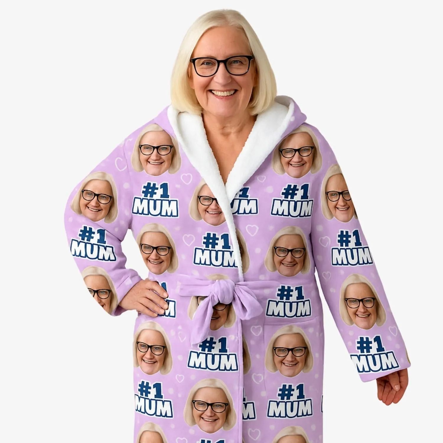 Number 1 Mum Personalised Dressing Gown sold by Super Socks