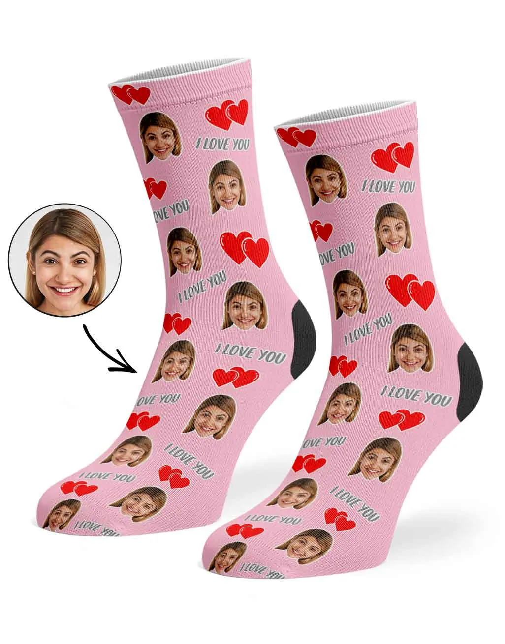 Personalised I Love You Socks with Photo Upload sold by Super Socks product image thumbnail 4