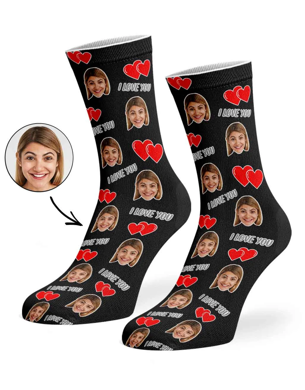 Personalised I Love You Socks with Photo Upload sold by Super Socks product image thumbnail 5