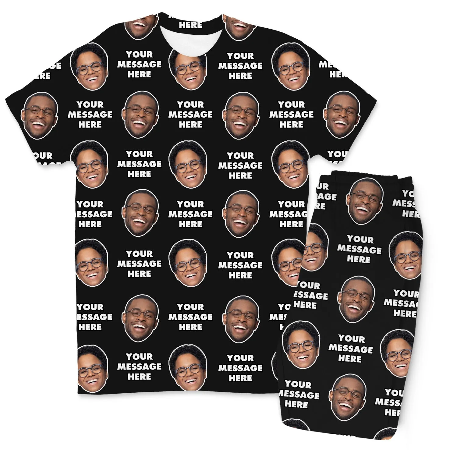Your Face & Message Men's Personalised PJs - Trousers Set sold by Super Socks product image thumbnail 3