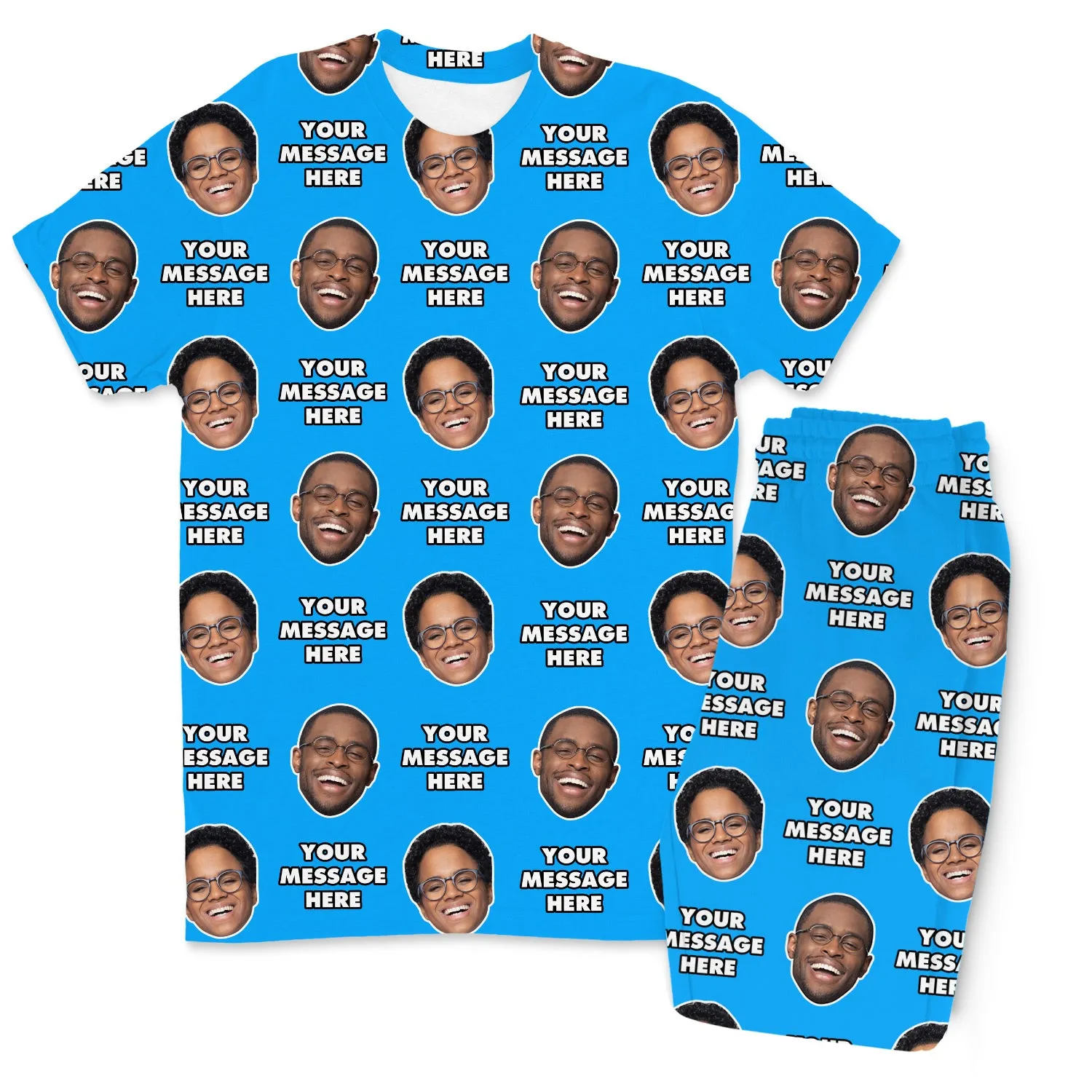 Your Face & Message Men's Personalised PJs - Trousers Set sold by Super Socks product image thumbnail 4