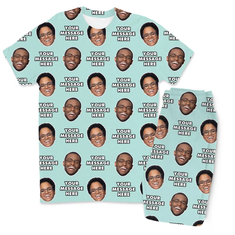 Your Face & Message Men's Personalised PJs - Trousers Set sold by Super Socks