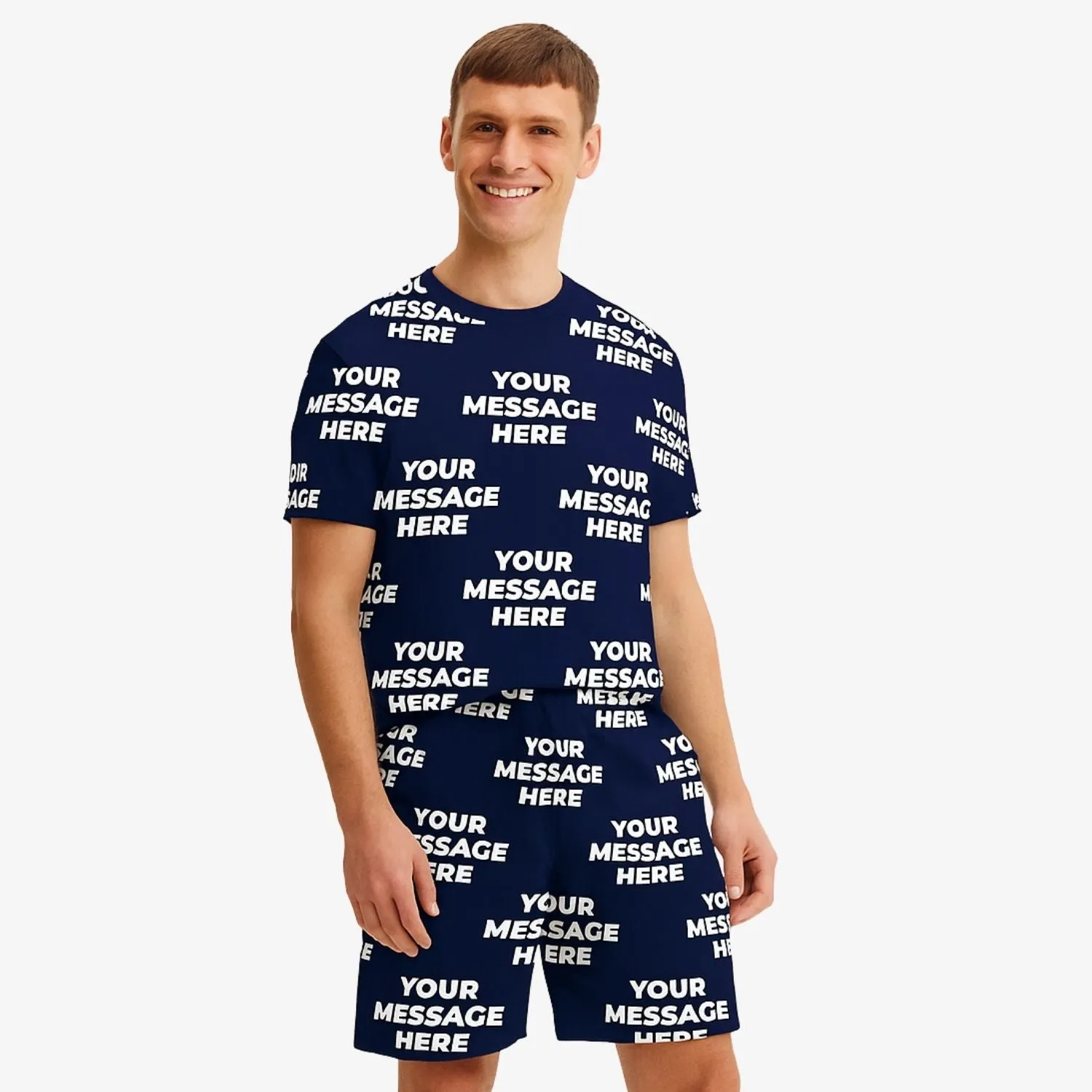 Your Message All Over Men's Personalised PJs - Shorts Set sold by Super Socks