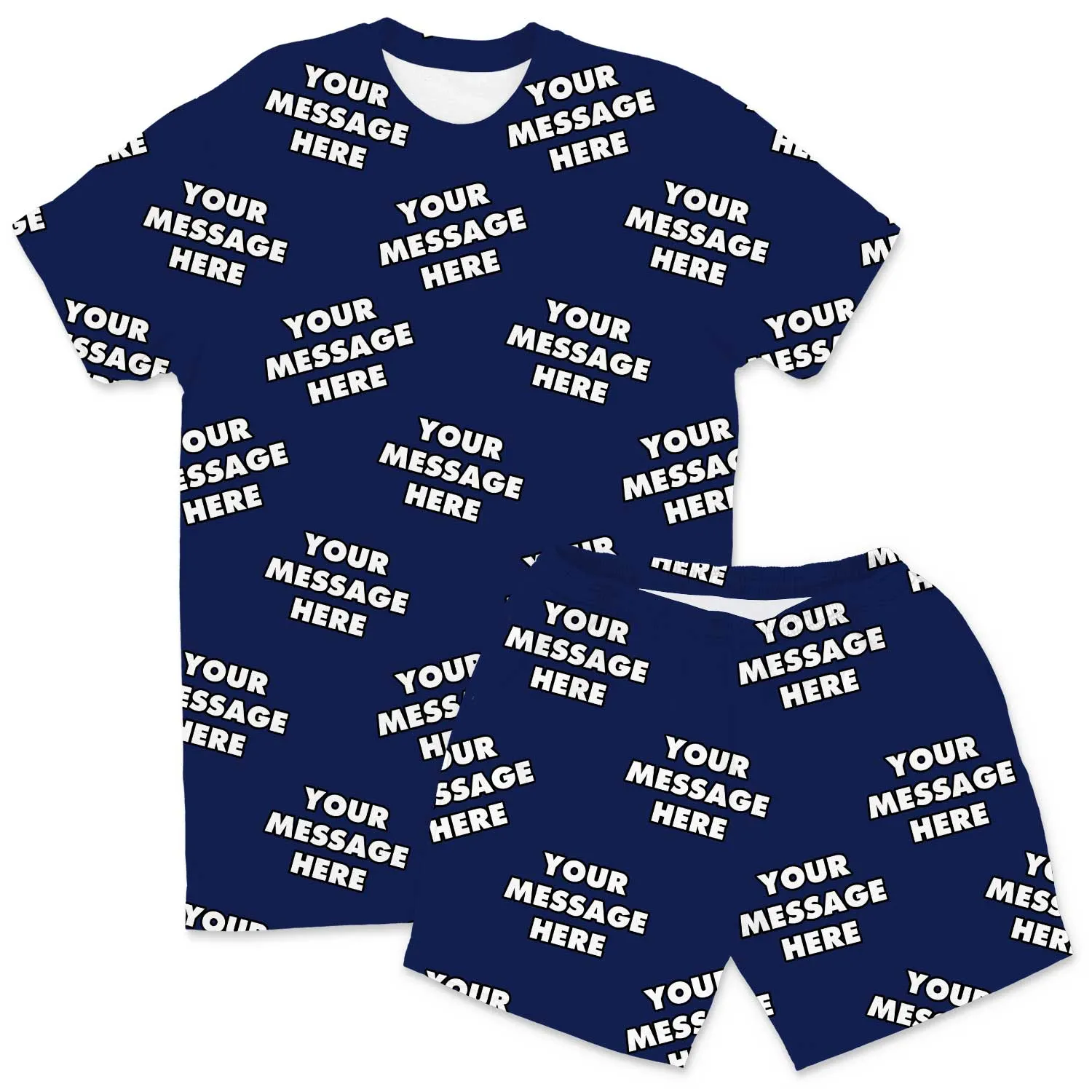 Your Message All Over Men's Personalised PJs - Shorts Set sold by Super Socks product image thumbnail 3