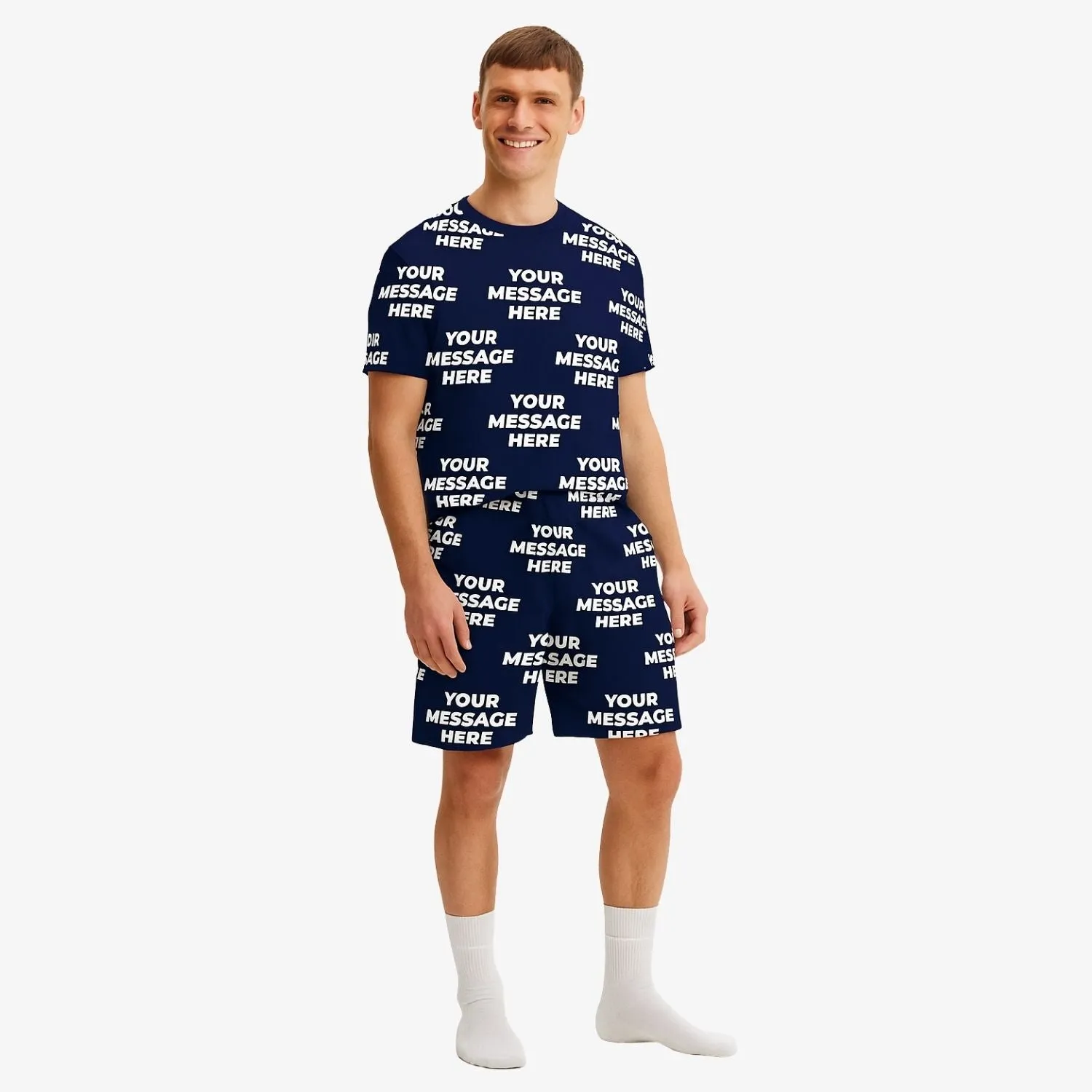 Your Message All Over Men's Personalised PJs - Shorts Set sold by Super Socks product image thumbnail 2