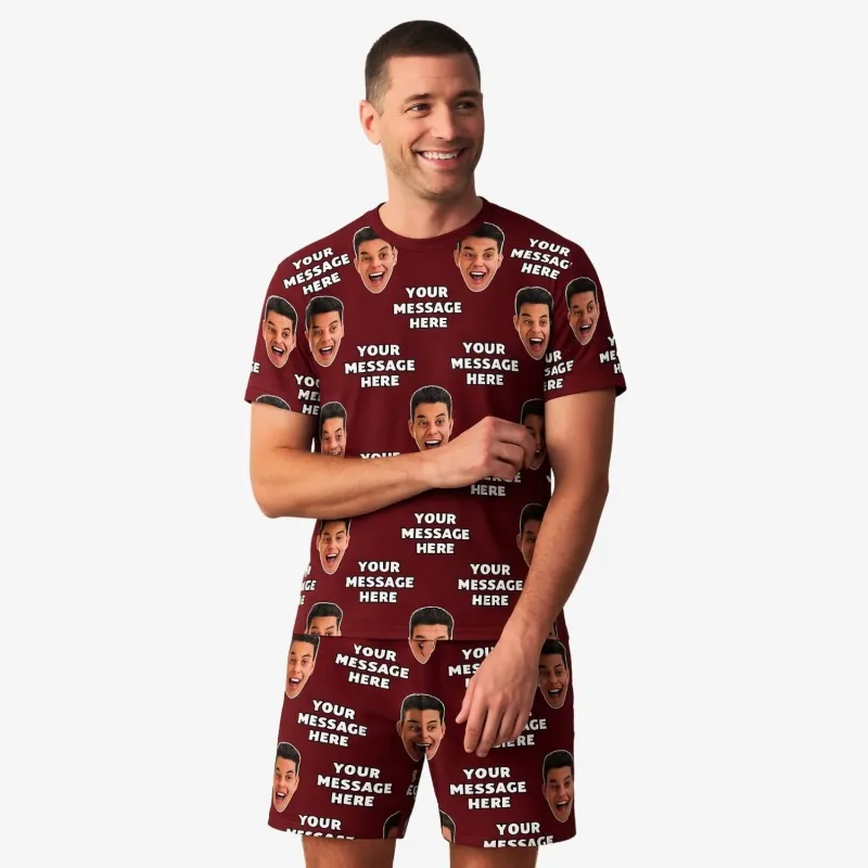 Your Face & Message Men's Personalised PJs - Shorts Set sold by Super Socks