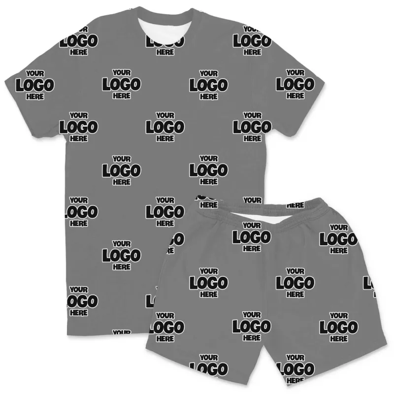 Your Logo Pattern Men's PJ Shorts Set sold by Super Socks