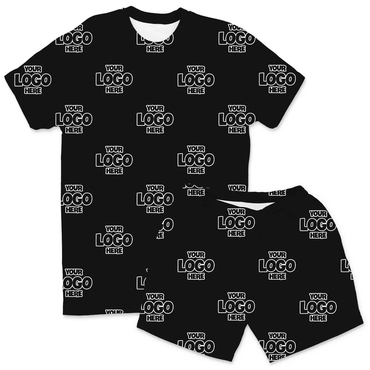 Your Logo Pattern Men's PJ Shorts Set sold by Super Socks product image thumbnail 3