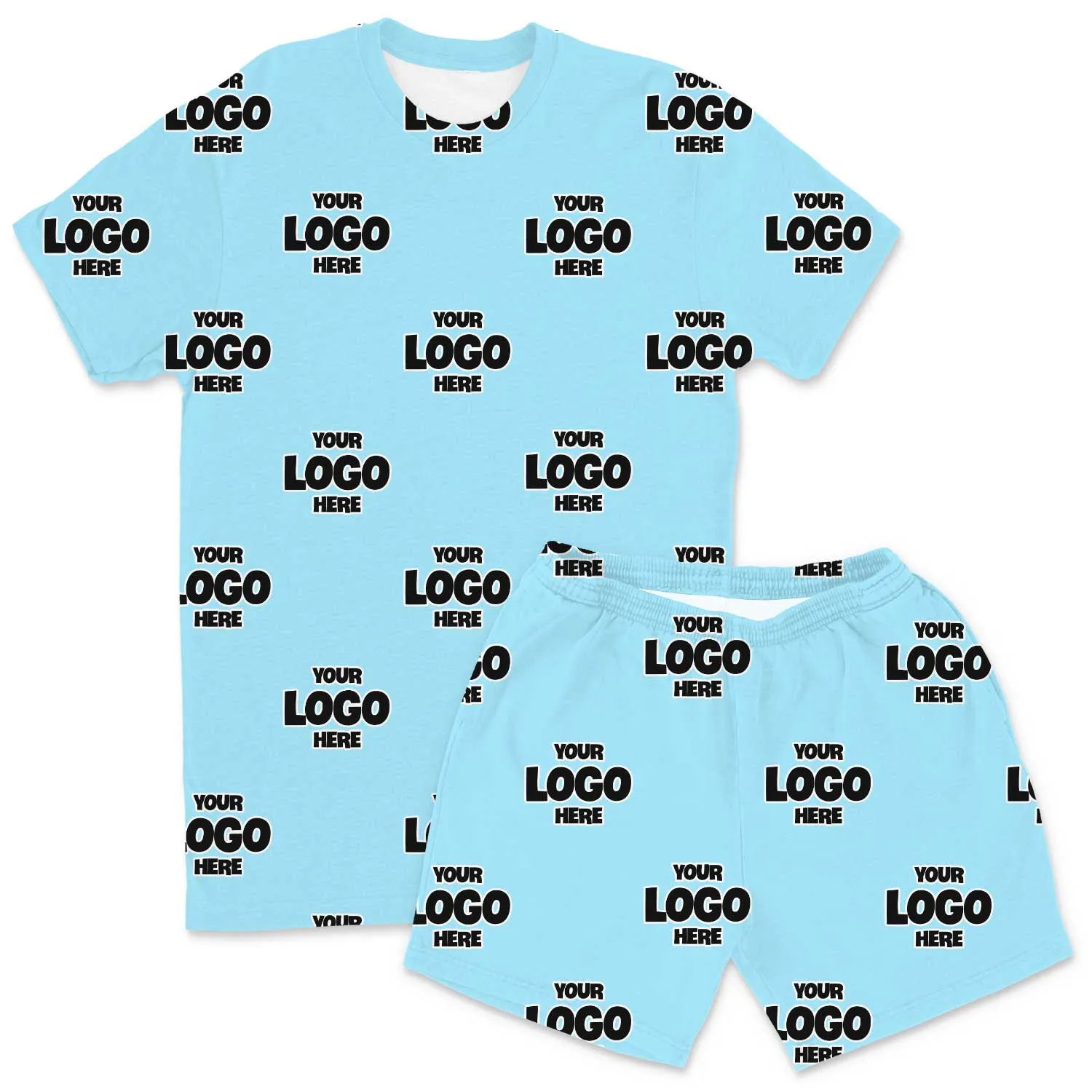 Your Logo Pattern Men's PJ Shorts Set sold by Super Socks product image thumbnail 2