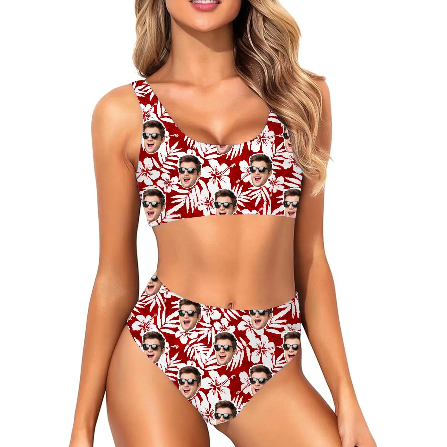 Hawaiian Red Custom Made Bikini Set sold by Super Socks