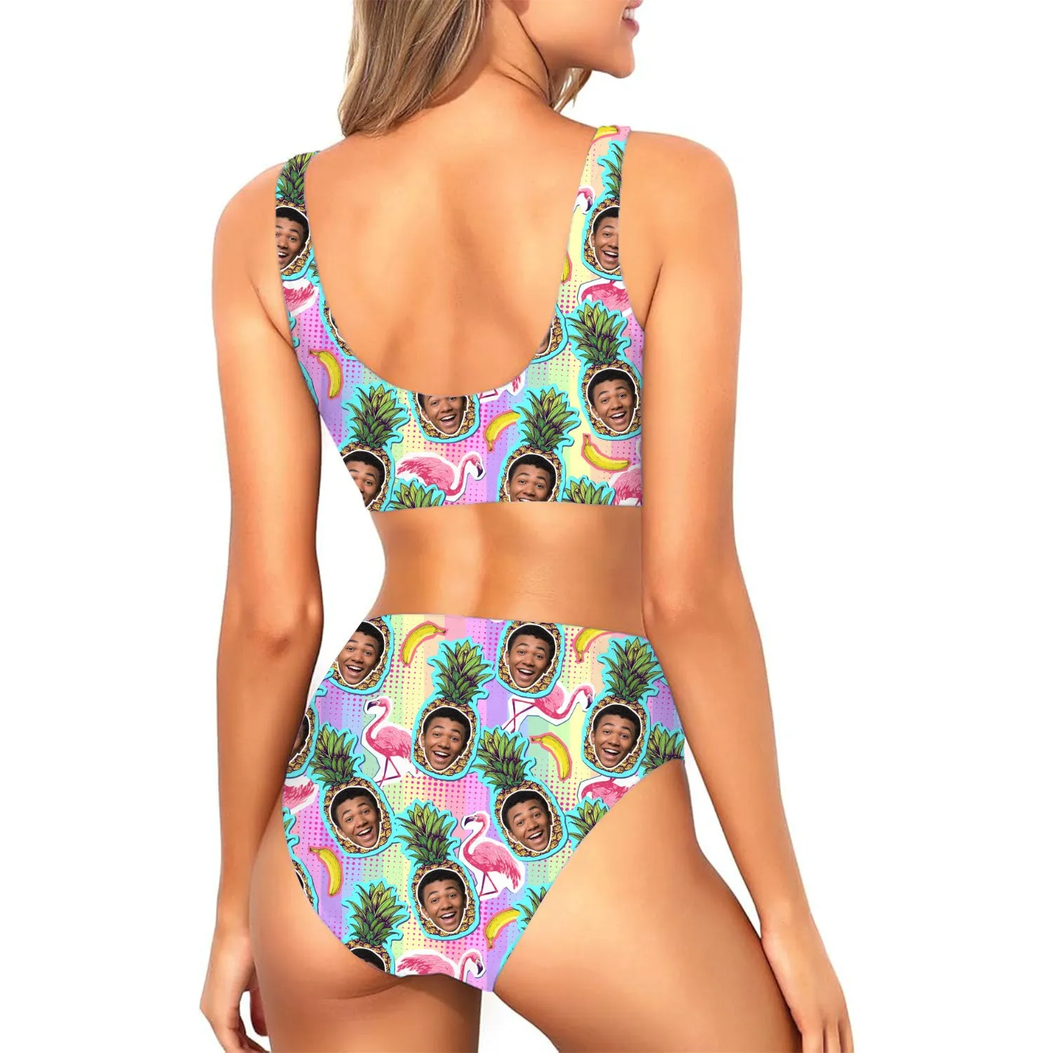 Pineapple Face Custom Made Bikini Set sold by Super Socks product image thumbnail 2
