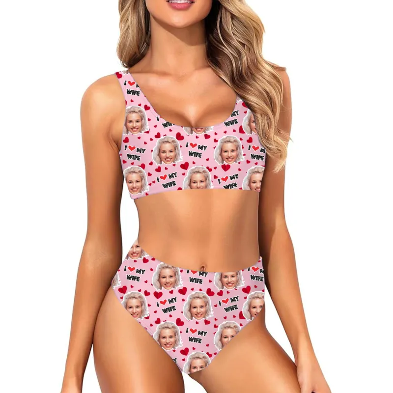 I Love My Wife Custom Made Bikini Set sold by Super Socks