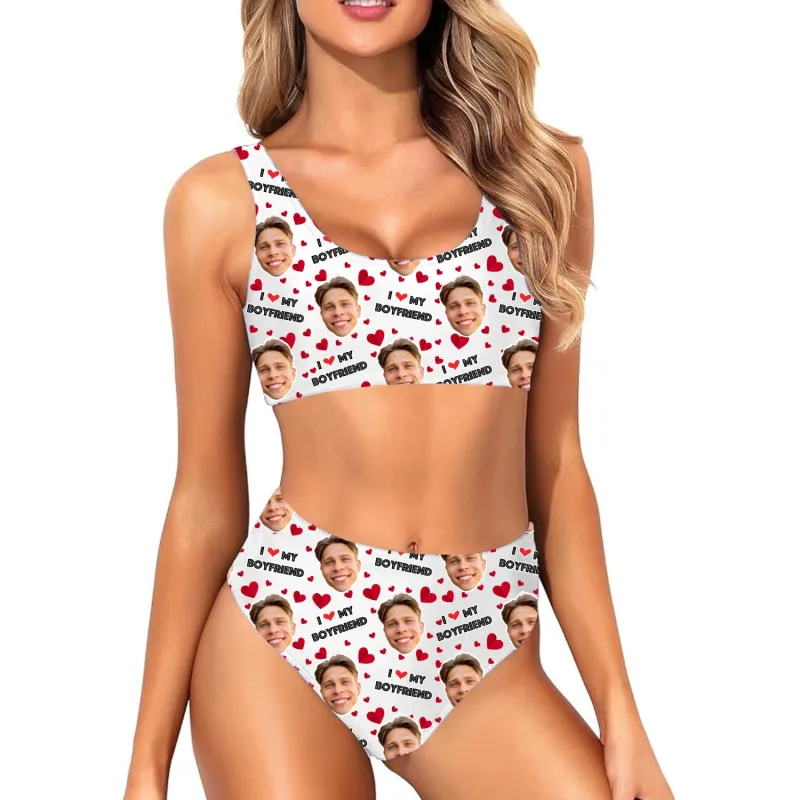 I Love My Boyfriend Custom Made Bikini Set sold by Super Socks