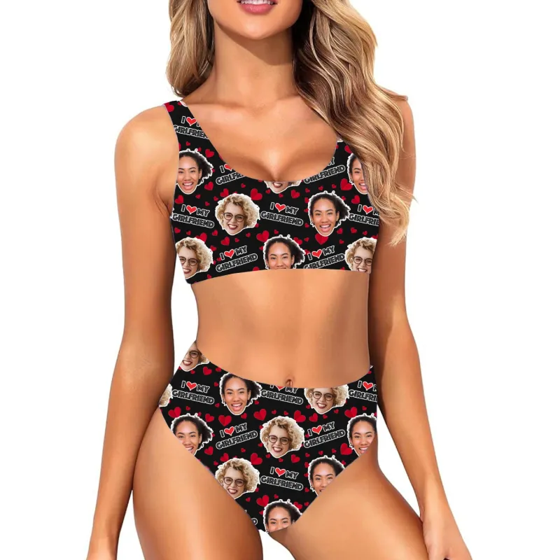 I Love My Girlfriend Custom Made Bikini Set sold by Super Socks