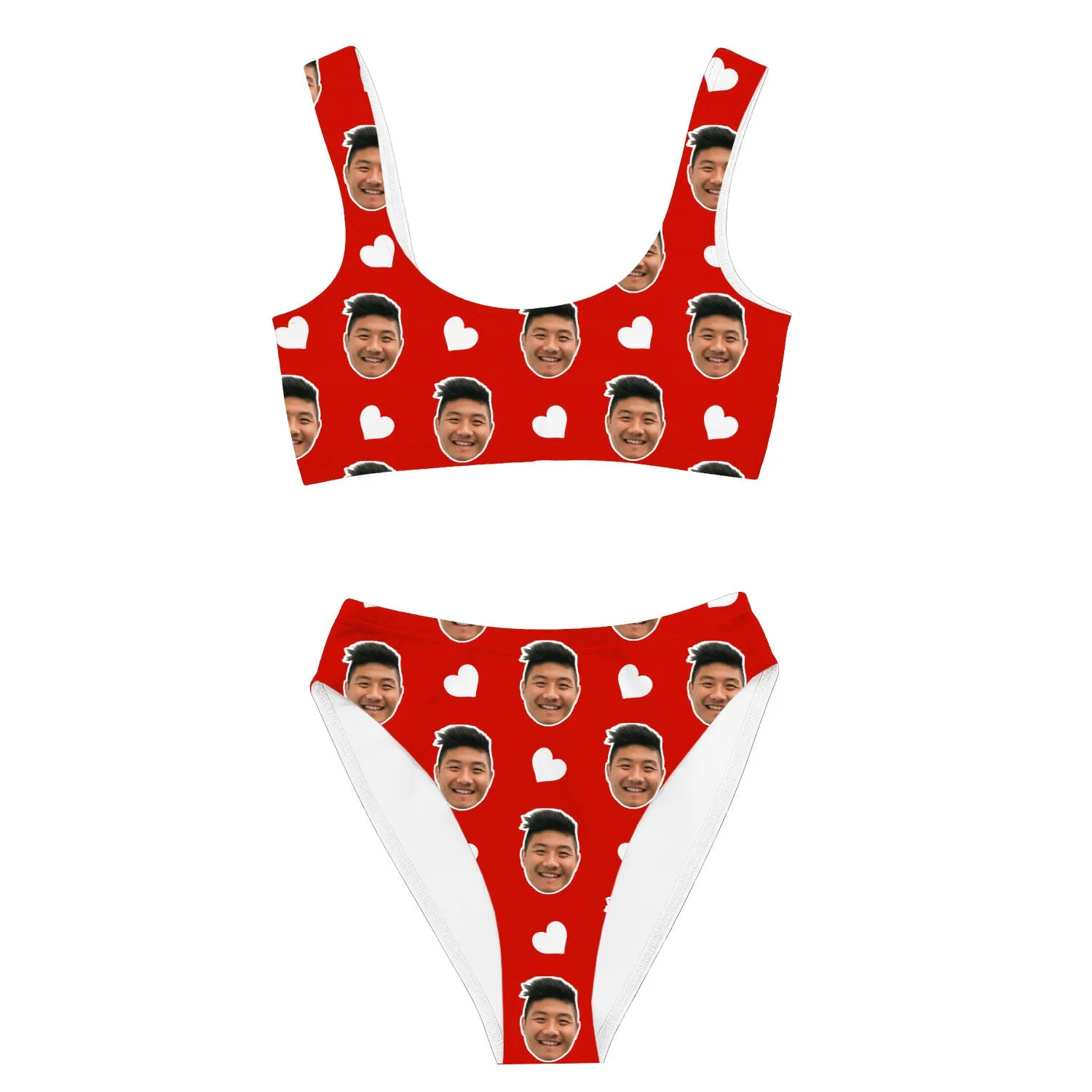 White Hearts Custom Made Bikini Set sold by Super Socks product image thumbnail 3