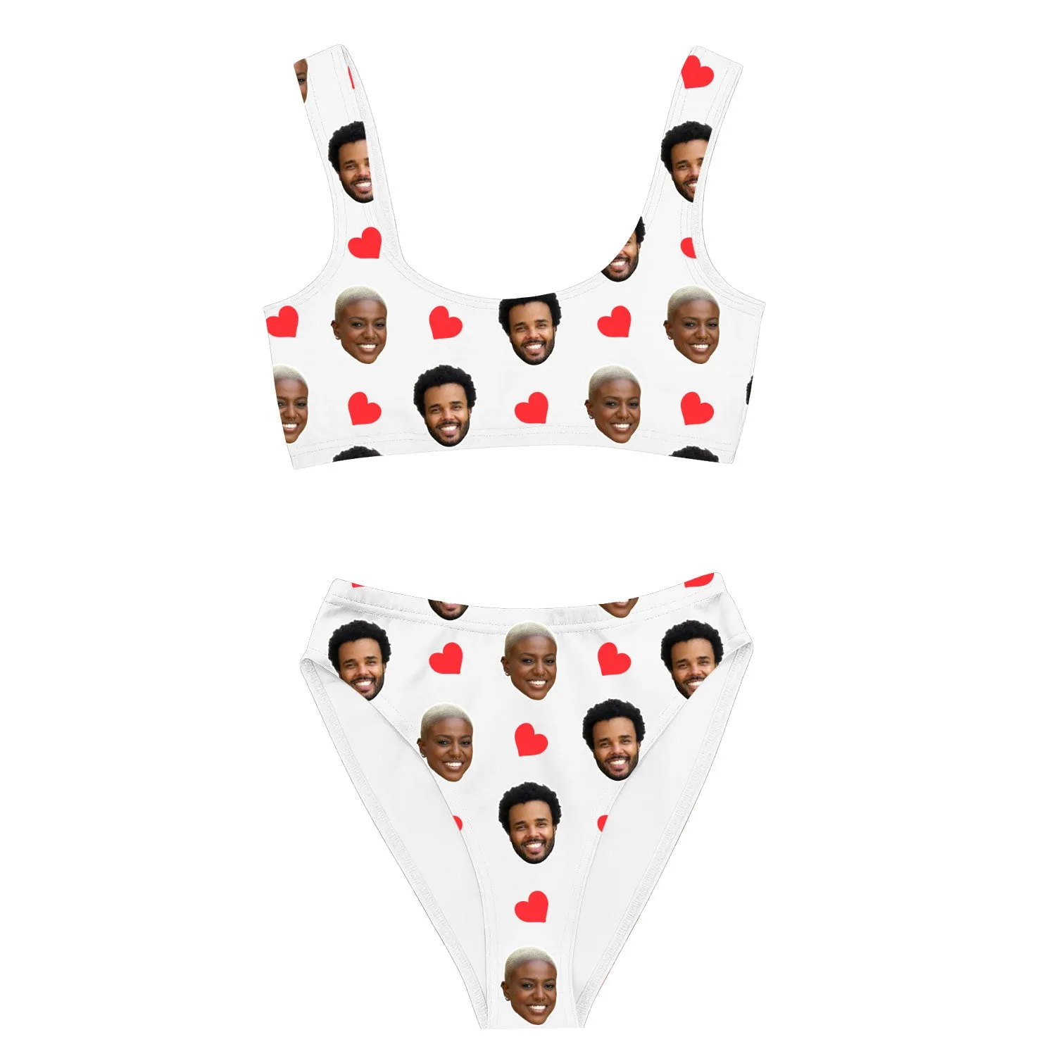 Red Hearts Custom Made Bikini Set sold by Super Socks product image thumbnail 3