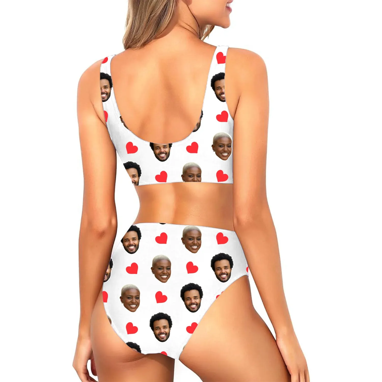 Red Hearts Custom Made Bikini Set sold by Super Socks product image thumbnail 2