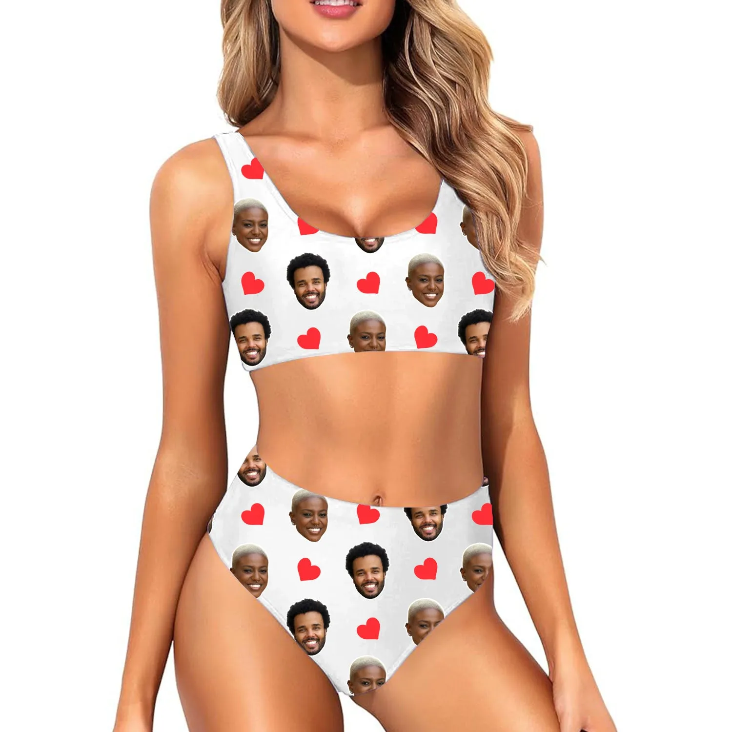 Red Hearts Custom Made Bikini Set sold by Super Socks