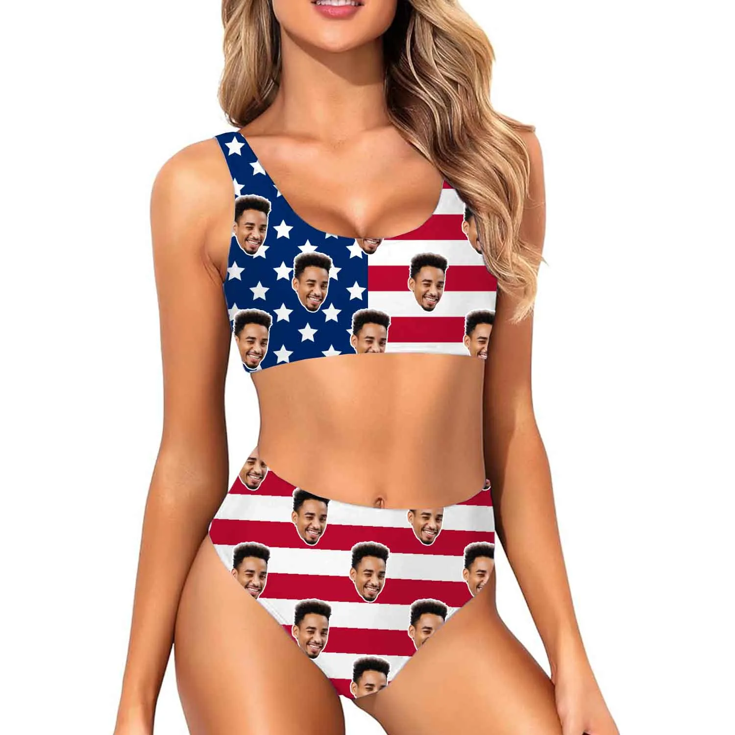 USA Flag Custom Made Bikini Set sold by Super Socks
