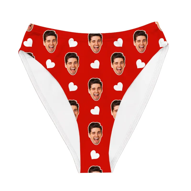 White Hearts Custom Bikini Bottoms sold by Super Socks