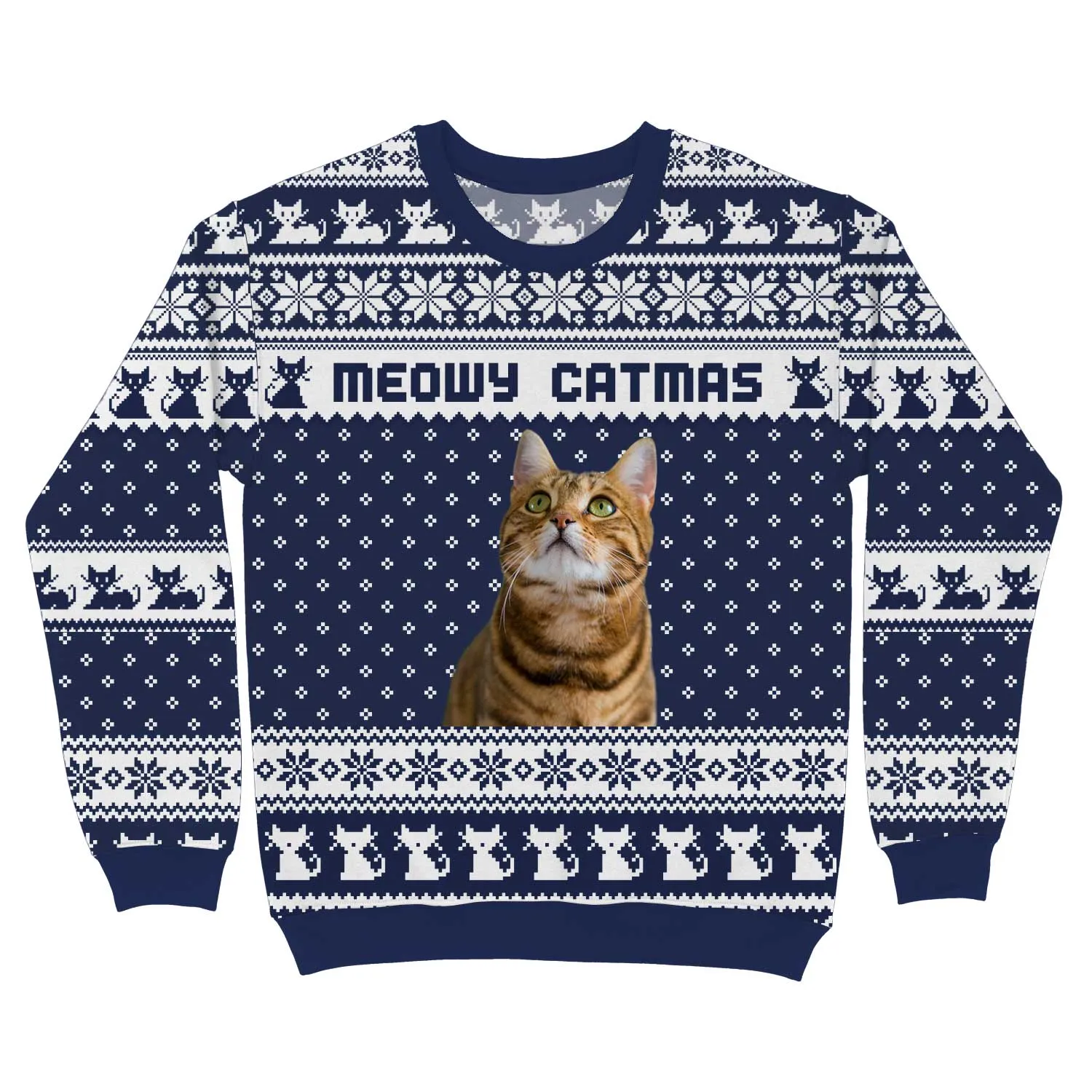 Meowy Catmas Funny Xmas Jumper sold by Super Socks product image thumbnail 4