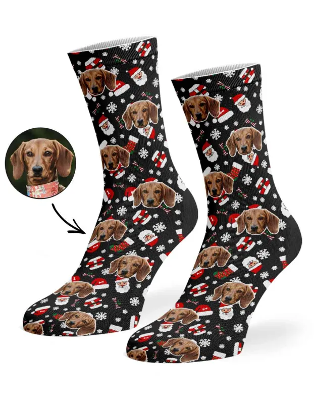 Festive Dog Santa Socks sold by Super Socks