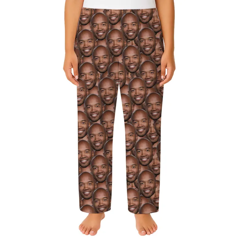 Women's Face Mash Personalised PJ Bottoms sold by Super Socks