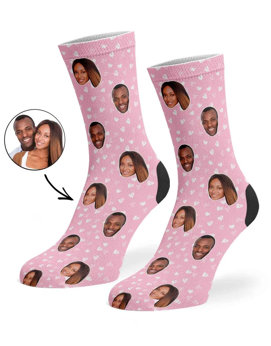 Couples Face Hearts Socks sold by Super Socks product image thumbnail 2