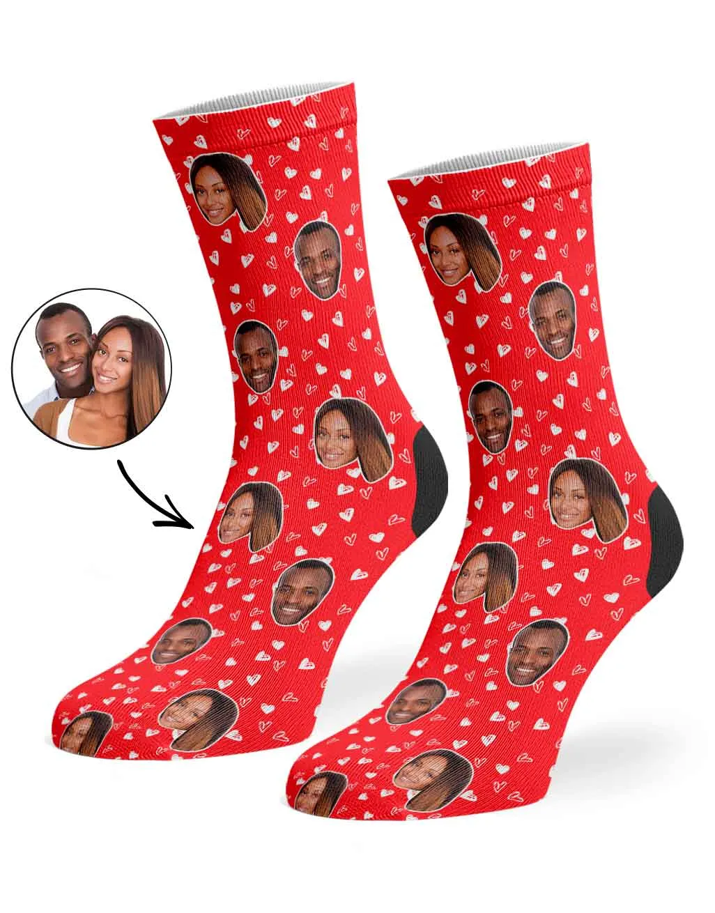 Couples Face Hearts Socks sold by Super Socks product image thumbnail 5
