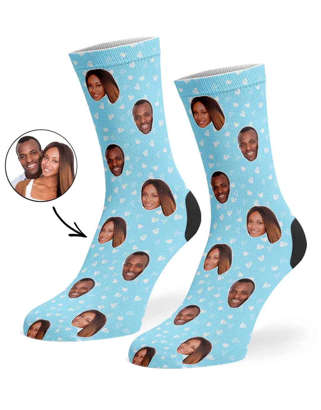 Couples Face Hearts Socks sold by Super Socks
