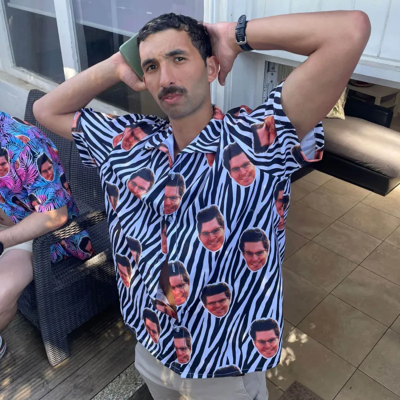 Zebra Print Custom Face Shirt sold by Super Socks