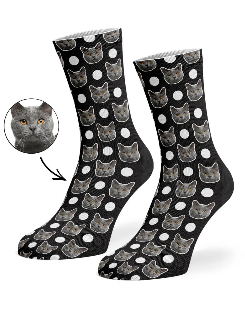 Polka Cat Socks sold by Super Socks product image thumbnail 4
