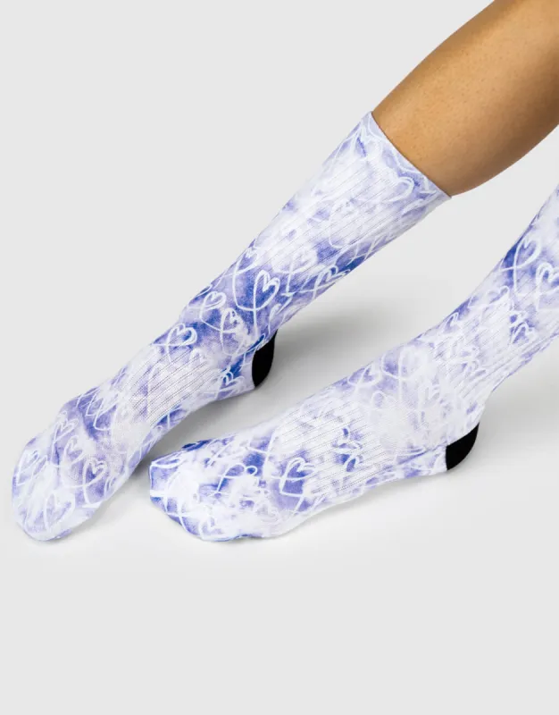 Tie Dye Heart Socks sold by Super Socks