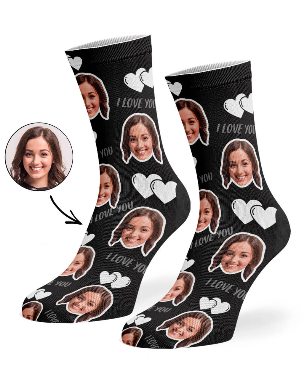 I Love You Valentines Day Socks sold by Super Socks product image thumbnail 5