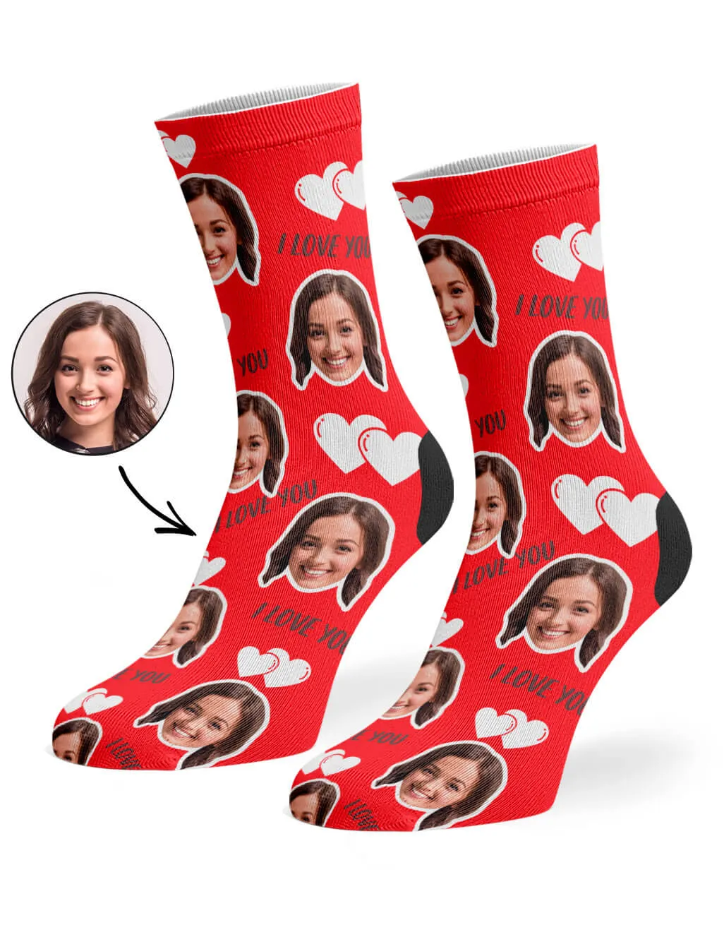 I Love You Valentines Day Socks sold by Super Socks product image thumbnail 2