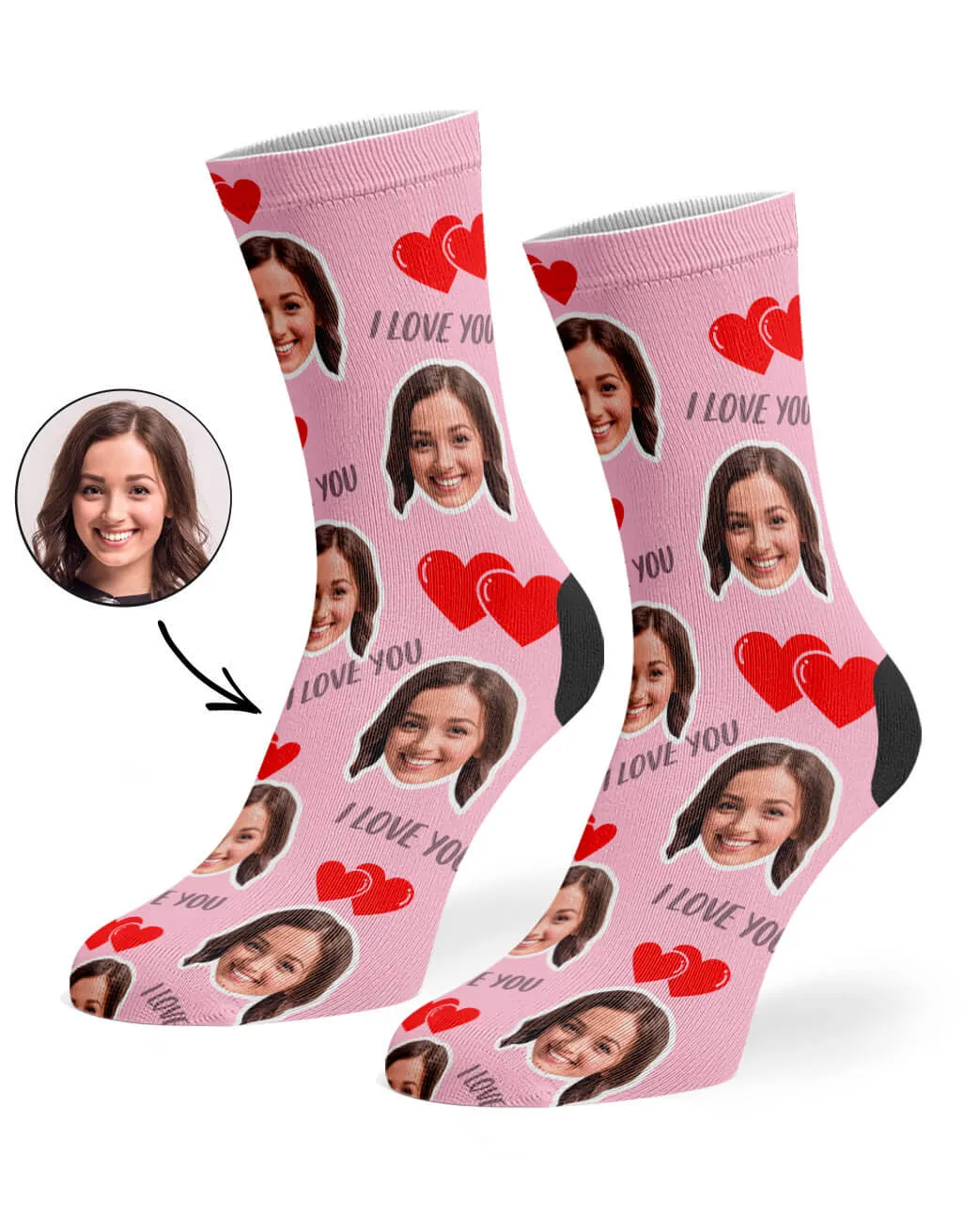 I Love You Valentines Day Socks sold by Super Socks product image thumbnail 4