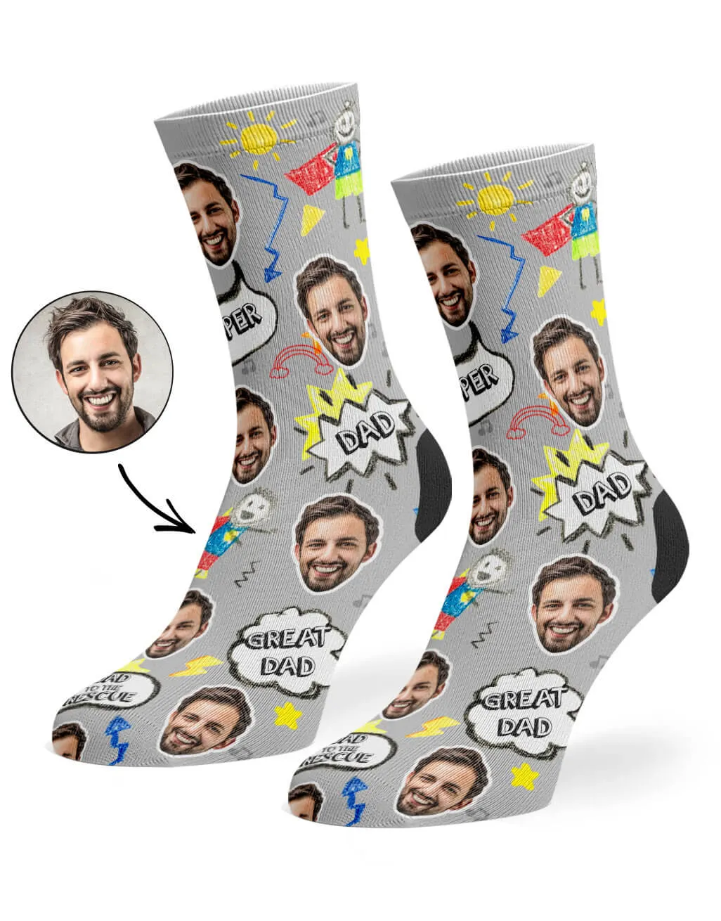 Great Dad Face Socks sold by Super Socks product image thumbnail 5