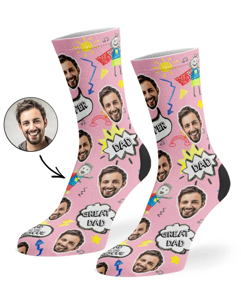 Great Dad Face Socks sold by Super Socks product image thumbnail 4