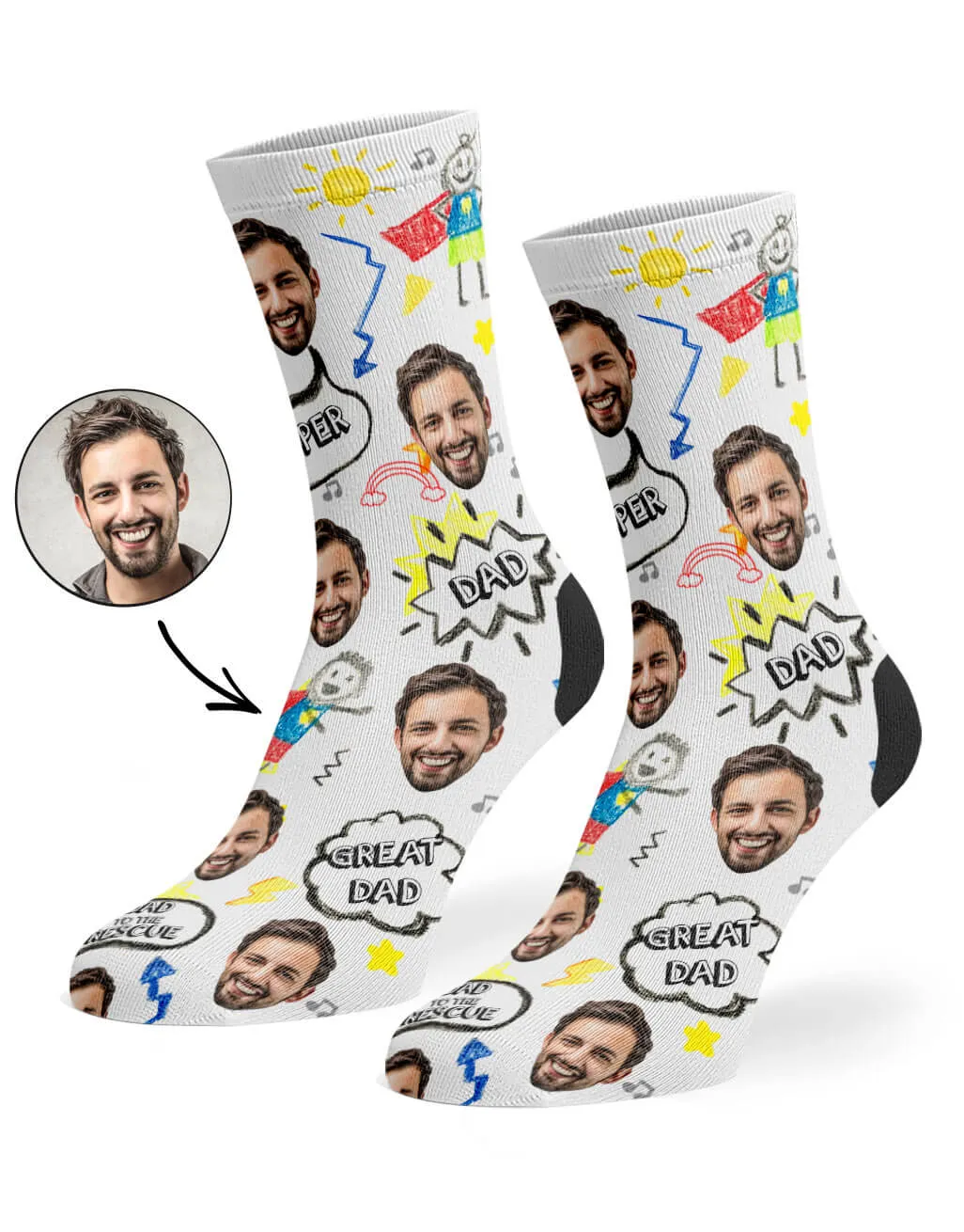 Great Dad Face Socks sold by Super Socks product image thumbnail 2
