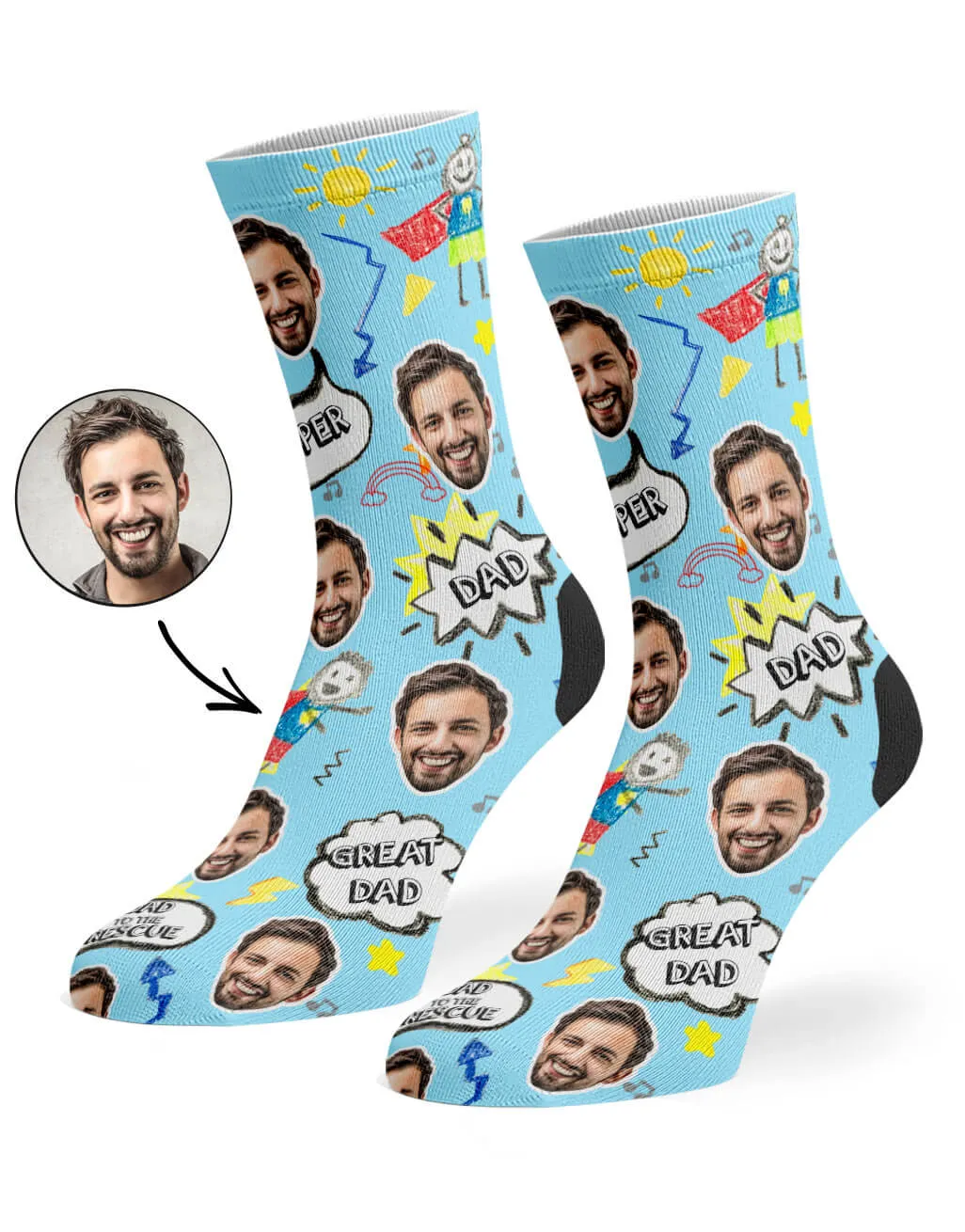 Great Dad Face Socks sold by Super Socks product image thumbnail 3