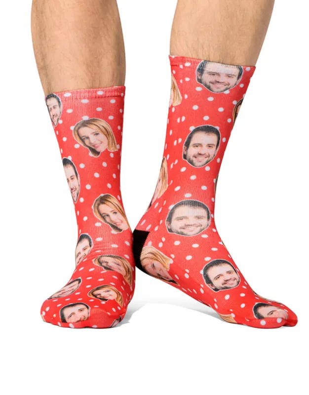 Couples Spotty Face Socks sold by Super Socks