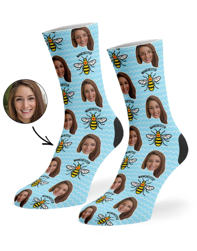 The Manchester Bee Socks sold by Super Socks