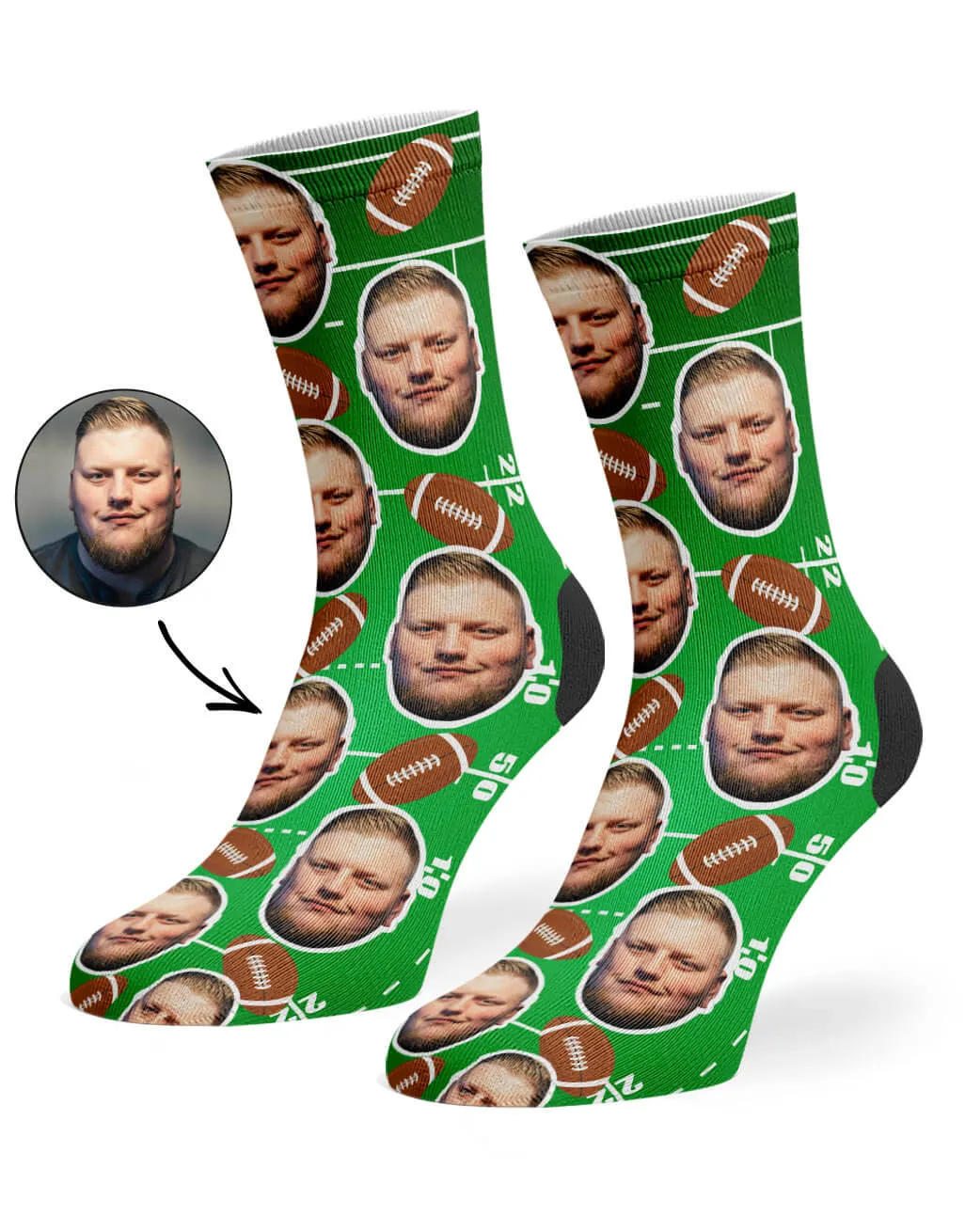 American Football Face Socks sold by Super Socks product image thumbnail 2