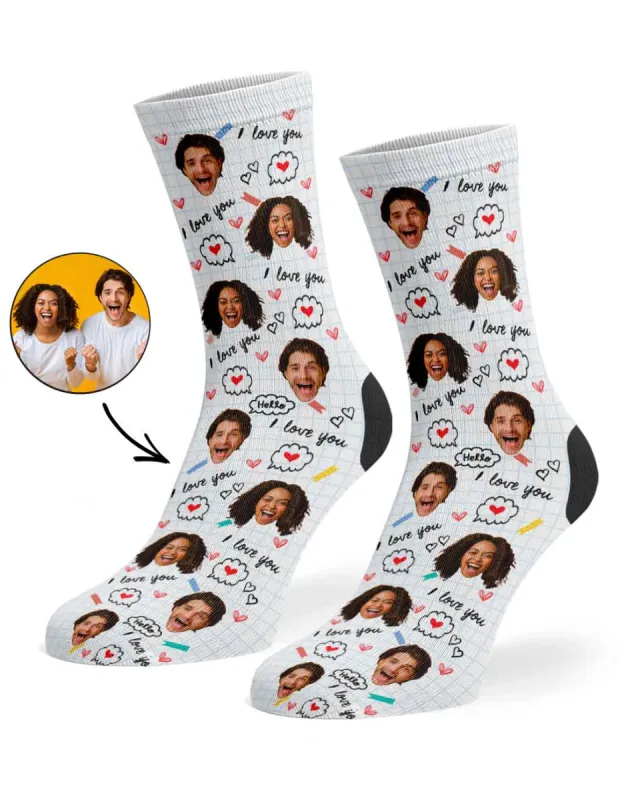 I Love You Personalised Socks sold by Super Socks