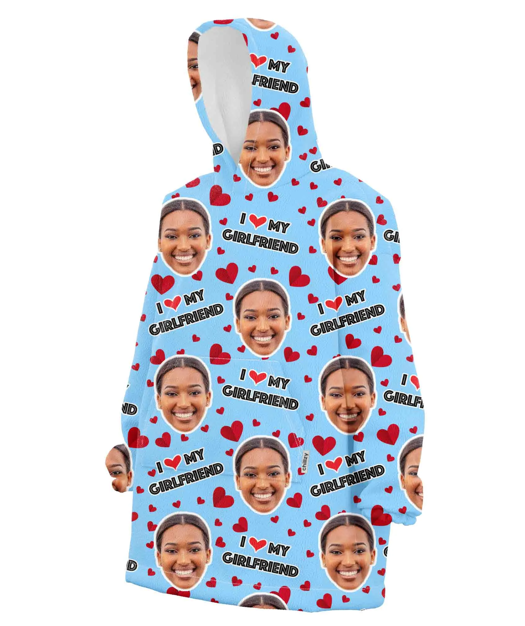 I Love My Girlfriend Hoodie Blanket sold by Super Socks product image thumbnail 2